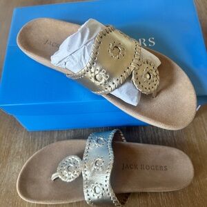 Jack Rogers Women's Platinum Sandals - Size 9.5